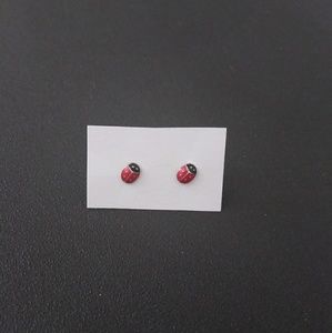 Ladybug stud earrings